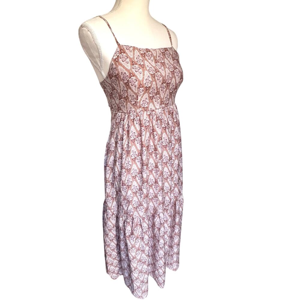 By the River Maxi Dress Empire Waist Pink & White Floral Print Women's Small - Picture 3 of 11